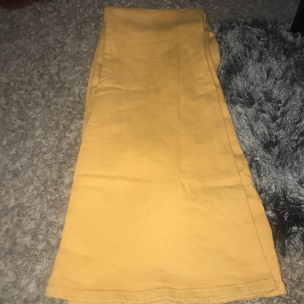 Mustard High Waist Wide Leg Jeans-Urban Outfitters